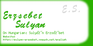 erzsebet sulyan business card